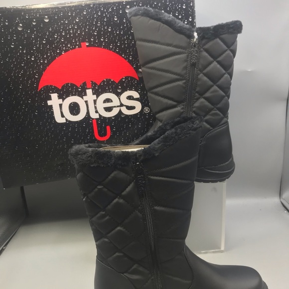 Totes Women’s Waterproof Snow/rain Mid calf Boots - Picture 4 of 8